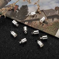 真鍮製コードエンドパーツ  ニッケルフリー  銀色のメッキ  9.5x6mm  穴：1.1mm  5.5mm内径&nbsp;LS-X-KK-EC041-S-NF