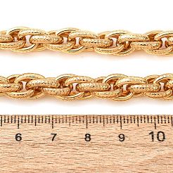 ハンマー仕上げの304ステンレス鋼ロープチェーン  溶接されていない  ゴールドカラー  8x8mm&nbsp;SA-CBAE0F2-20G