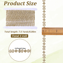 7.5ヤードのポリエステルレーストリム  洋服アクセサリー用  厚紙ディスプレイカード付き  菱形  1/2インチ（12mm）&nbsp;SRIB-GF0001-54C