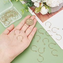 イオンプレーティング(IP) 304ステンレススチールピアスフック40個  ゴールドカラー  23~34x18~19x0.8mm  穴：2mm  20ゲージ  ピン：0.8mm&nbsp;STAS-UN0036-42