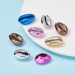 電気メッキ貝殻ビーズ30個  ドリルなし/穴なしビーズ  カウリシェル  ミックスカラー  17~21x11~14x6~8mm&nbsp;SSHEL-FS0001-01