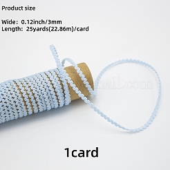 25ヤードのナイロン製ウェーブフリンジレーストリムリボン  ライトシアン  1/8インチ（3mm）&nbsp;OCOR-GF0004-30G