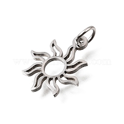 304ステンレスペンダント  太陽のチャーム  ステンレス鋼色  16x13.5x1mm  穴：3.5mm&nbsp;SA-CBA4CE0-15P