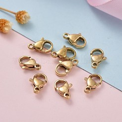 イオンプレーティング（IP）304ステンレススチールカニカン  オウムトリガークラスプ  18KGP本金メッキ  10x6x3mm  穴：1.5mm&nbsp;STAS-H353-B-02G