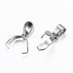変色防止304ステンレススチールペンダントピンチベイル  ステンレス鋼色  11x8x3mm  穴：5x3.5mm&nbsp;STAS-H380-16P