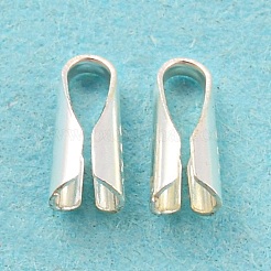 スターリングシルバーコードエンド925本  折りたたみ式カシメエンドパーツ  s925スタンプあり  銀  5.5x2.5x2mm  穴：1.2mm&nbsp;STER-Q191-06B-S