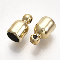 UVメッキABSプラスチックコードエンド  エンドキャップ  ゴールドカラー  11x6mm  穴：1.5mm  内径：4.5mm&nbsp;CCB-S162-13C-02