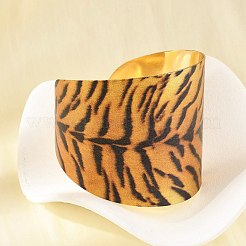 女性用合金オープンカフバングル  ヒョウ柄  ゴールドカラー  2-3/8インチ（5.9cm）  内径：2-3/8インチ（6.1cm）&nbsp;LS-BJEW-K272-03G