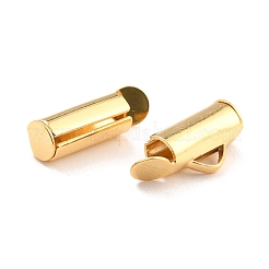 304ステンレススチール製スライドエンドクラスプチューブ  スライダエンドキャップ  18KGP本金メッキ  13x6x4mm  穴：3x1mm  内径：3mm&nbsp;STAS-C044-07B-G