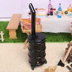 木製ミニチュア装飾品  マイクロランドスケープホームドールハウスアクセサリー  小道具の装飾のふりをする  ブラック  43x145mm&nbsp;PW-WG28875-01