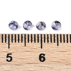 ファセット加工された天然アイオライトカボション  後ろ向き  ダイヤモンド形状  3x2mm&nbsp;G-I295-05C-04