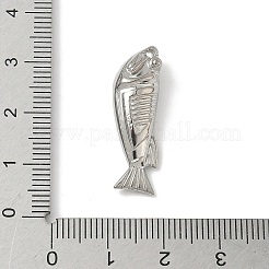 304ステンレスペンダント  魚のチャーム  変色しない  ステンレス鋼色  28x9.5x7.5mm  穴：1.2mm&nbsp;STAS-C138-05C-P