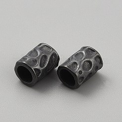 真鍮製ヨーロピアンビーズ  大穴ビーズ  コラム  ガンメタ色  12.5x9mm  穴：6mm&nbsp;FIND-WH0436-81B