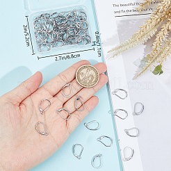 304ステンレススチールフレンチフックピアス金具80個  ステンレス鋼色  16.5x10x2mm  ピン：1mm&nbsp;STAS-BBC0004-10P