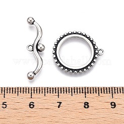 アクセサリーの留め金  スターリングシルバーリングマンテル925個  リング  アンティークシルバー  20x17.5x1mm  穴：1.4mm&nbsp;STER-T007-79AS