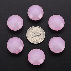 模造ゼリーアクリルビーズ  多面カット  フラットラウンド  パールピンク  18.5x12.5mm  穴：1.5mm  約220個/500g&nbsp;MACR-S373-94-E10