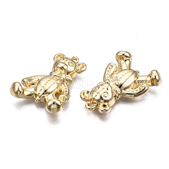 ラックメッキ合金ペンダント  カドミウムフリー＆鉛フリー  クマ  ライトゴールド  24.5x18x5mm  穴：1.5mm&nbsp;PALLOY-T077-91LG-RS