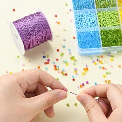 12プライメタリックコード  ジュエリー作りのための  ミディアム蘭  0.8mm  約27.34ヤード（25m）/ロール&nbsp;MCOR-CJ0001-03F