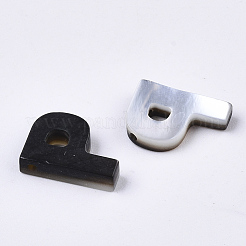 天然な黒リップシェルビーズ  トップドリルビーズ  文字.p  P：10x7x2.5mm  穴：0.6mm&nbsp;LS-SSHEL-S265-001P