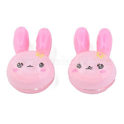 プリント半透明エポキシ樹脂カボション  兎  ピンク  16.5x12x8.5mm&nbsp;CRES-N034-28C