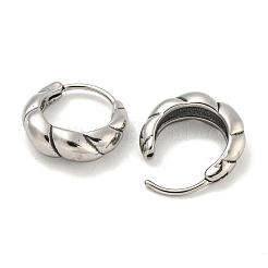 316サージカルステンレスフープピアス  リング  アンティークシルバー  15x15mm&nbsp;EJEW-D096-12AS-25
