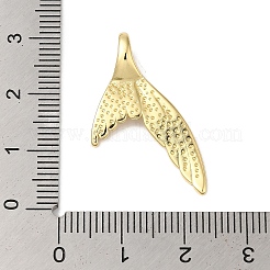 ラックメッキ真鍮チャーム  丸カン付き  長持ちメッキ  鉛フリー＆カドミウムフリー  魚尾  18KGP本金メッキ  29.5x18x6mm  穴：5.5x3mm&nbsp;KK-B092-22G