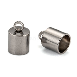 変色しにくい304ステンレススチールコードエンド  ステンレス鋼色  10x7mm  穴：2.2mm  6mm内径&nbsp;LS-STAS-E020-7