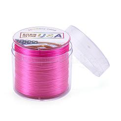 フラット弾性クリスタルストリング  弾性ビーズ糸  ストレッチブレスレット作り用  濃いピンク  0.5mm  約328.08ヤード（300m）/ロール&nbsp;EW-J001-0.5mm-05