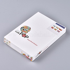 子供用DIYのダイヤモンド塗装ステッカーキット  蝶柄のダイヤモンド絵ステッカー付き  樹脂ラインストーン  ダイヤモンド付箋  トレープレートと接着剤クレイ  ミックスカラー  箱：17x12x2.5センチメートル&nbsp;DIY-F051-04