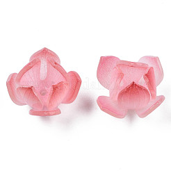 プラスチックビーズ  花  ピンク  13x16~18.5x16~18.5mm  穴：1.4mm&nbsp;KY-N015-115