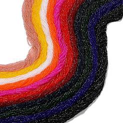 透明ガラスビーズ連売り  多面カットラウンド  ミックスカラー  2mm  穴：0.8mm  約160~178個/連  13.58 ~14.17インチ（34.5~36cm）&nbsp;GLAA-H021-04-M