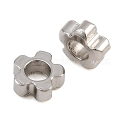 201ステンレススチールスペーサービーズ  花  ステンレス鋼色  3.5x3.5x1.5mm  穴：1.6mm  約20個/セット&nbsp;SA-CBA9448-04A-P