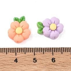 オペーク樹脂カボション  花  ミックスカラー  15x12.5x5.5mm&nbsp;RESI-F072-04