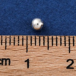 925スターリングシルバービーズ  DIYアクセサリー バックル 固定バックル スペーサー フック クランプ 位置決めビーズ  ラウンド  銀  3x2.5mm  穴：0.5mm&nbsp;STER-D301-06S