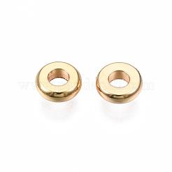 真鍮ビーズ  長持ちメッキ  ニッケルフリー  リング  18KGP本金メッキ  5x1.5mm  穴：2mm&nbsp;KK-G333-02G-5mm-NF