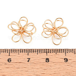アイアンワイヤービーズ  花  18KGP本金メッキ  14.5x15.5x5~7mm&nbsp;X-IFIN-S348-095-01
