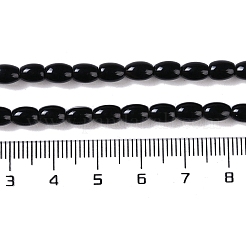 天然ブラックオニキス(染色&加熱)ビーズ連売り  オーバル  6.5x4.5mm  穴：0.9mm  約62~63個/連  15.16''（38.5センチメートル）&nbsp;G-NH0011-I05-01