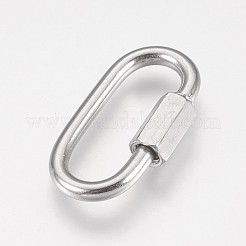 変色しにくい304ステンレススチール製キーチェーン留め具  クイックリンク  オーバル  ステンレス鋼色  37x20x7mm&nbsp;STAS-K183-02-A