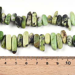 天然石蛇紋岩ビーズ連売り  ナゲット  2.5~7x8~19.5x5~7mm  穴：0.8mm  約71~77個/連  15.35~15.75''（39~40センチメートル）&nbsp;G-T140-62