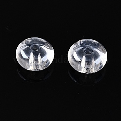 透明な染色ガラスシードビーズ  ドーナツ  透明  6x3mm  穴：1.2mm  約2500個/ポンド&nbsp;SEED-T007-02A