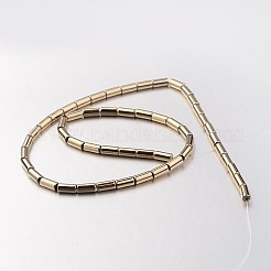 電気メッキ非磁性合成ヘマタイトビーズ連売り  チューブ  アンティークブロンズメッキ  8x4mm  穴：1~1.5mm  約51個/連  15.7インチ&nbsp;G-F300-37C-06