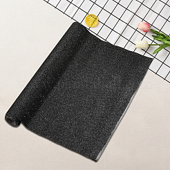 グリッター PVC レザー生地  靴バッグ縫製パッチワークdiyクラフトアップリケ  ブラック  1370x300x0.5mm&nbsp;DIY-WH20011-59A
