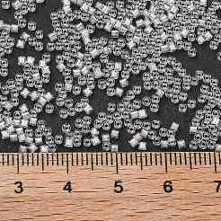 内側が透明な色のガラスシードビーズ  シリンダー  雪  1.6x1.3mm  穴：0.8mm  約1333個/10g&nbsp;X1-SEED-H003-04A