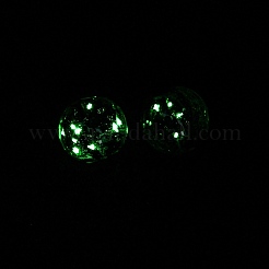 明るい手作りの金の砂のランプワークビーズ  暗闇で光る  ラウンド  ブラック  14.5x13mm  穴：2mm&nbsp;FOIL-B001-07E