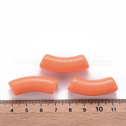 不透明なアクリルビーズ  カーブチューブ  サンゴ  36x13.5x11.5mm  穴：4mm  約133個/500g&nbsp;MACR-S372-001B-S025