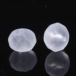 透明つや消しアクリルビーズ  ロンデル  透明  10x7.5mm  穴：1.6mm  約980個/500g&nbsp;FACR-N004-003