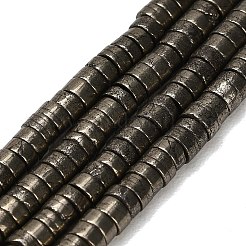 天然ゴールドパイライト/ゴールデンパイライトビーズ連売り  ディスク  ヒシビーズ  4~4.5x2~3mm  穴：1mm  約96個/連  7.64''（19.4センチメートル）&nbsp;G-F833-J01-01
