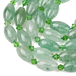 天然のグリーンクォーツビーズ連売り  ライス  シードビーズで  13x8mm  穴：0.8mm  約23~24個/連  15.35''~15.55''（39~39.5センチメートル）&nbsp;G-G453-C05-8x13mm