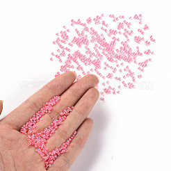 12/0 FGBグレードAラウンドガラスシードビーズ  透明インサイドカラー  光沢メッキ  パールピンク  2.3x1.5mm  穴：1mm  約48500個/ポンド&nbsp;SEED-N001-F-235