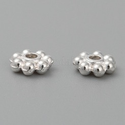 合金ビーズデイジースペーサービーズ  カドミウムフリー＆鉛フリー  粒状ビーズ  銀  6x2mm  穴：1.5mm  約4000個/1000g&nbsp;LF1249Y-01S-RS